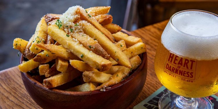 Heart of Darkness Cucumber Pilsner with truffle fries
