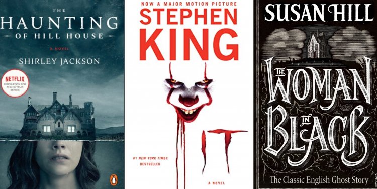 L-R: The Haunting of Hill House by Shirley Jackson; It by Stephen King; The Woman in Black by Susan Hill