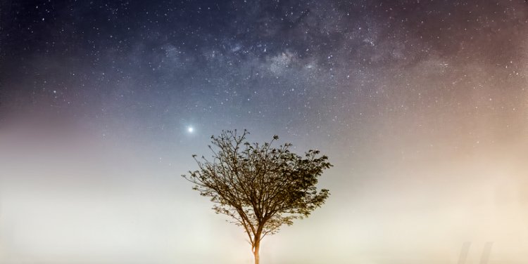 Rising Milky Way and Planet Venus in Singapore