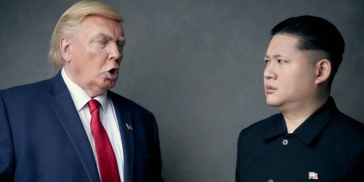 Kim Jong-un and Donald Trump impersonators Howard X and Dennis Alan