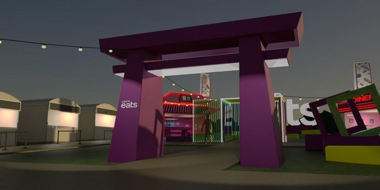 Artist impression of the UberEats Village at Laneway Festival 2018