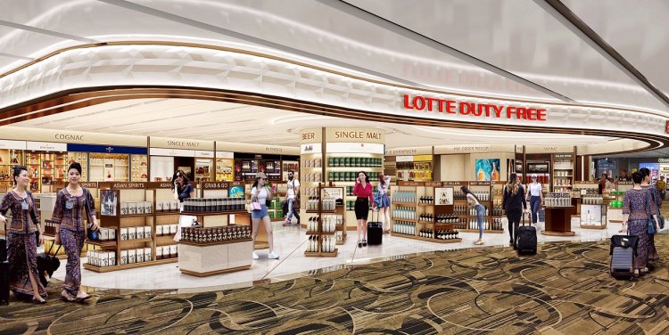 Artist’s impression of Lotte Duty Free at Changi Airport's Arrival Hall
