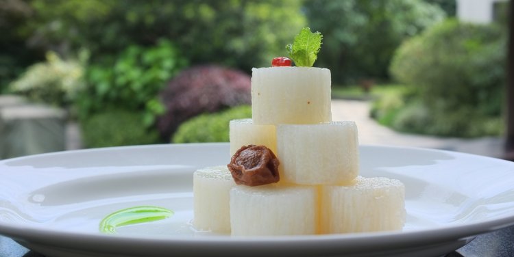 Marinated yam with preserved plums at Jiang-Nan Chun