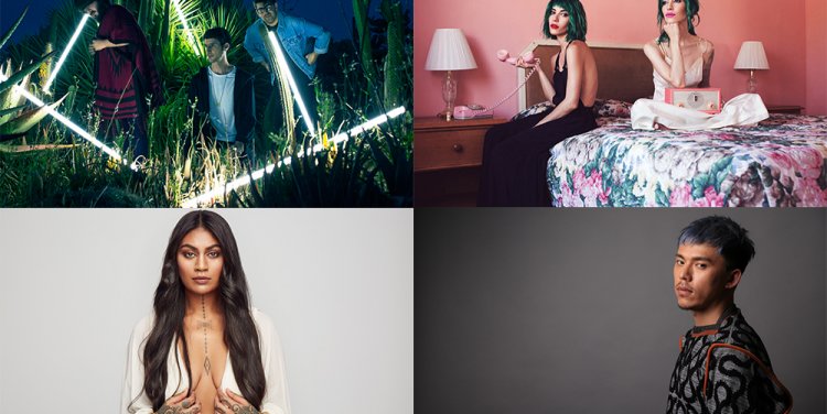 Clockwise, from top left: Garden City Movement, The Veronicas, Hush, Aaradhna