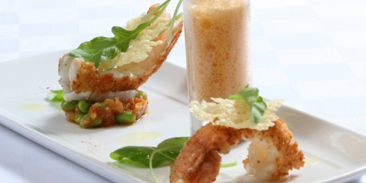 Sauteed Langoustine, Fava Bean, Tomato Salad