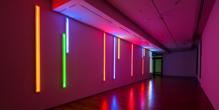 Neon Light Installations by Peter Kennedy. Photo courtesy of National Gallery Singapore