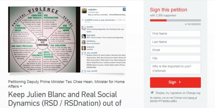 Change.org's Julien Blanc petition