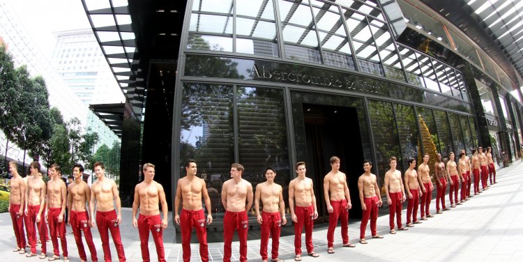 The photo call outside the A&F site 