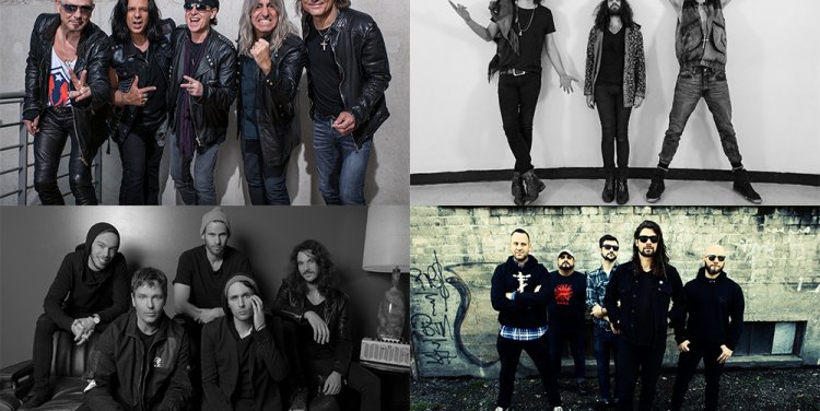 Clockwise (RTL): Scorpions, Wolfmother, Taking Back Sunday, Third Eye Blind