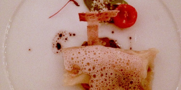 Scampi ravioli at Raffles Grill, Singapore