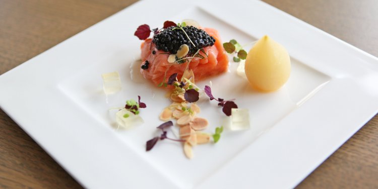 Sous vide 48°C king salmon; photo credit: Resorts World Sentosa