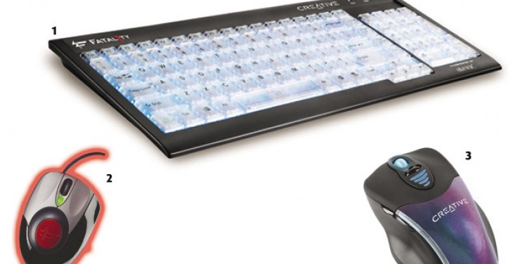 1: Fatal1ty Keyboard, 2: Fatal1ty Laser Mouse, 3: 7600L Mouse Gamer