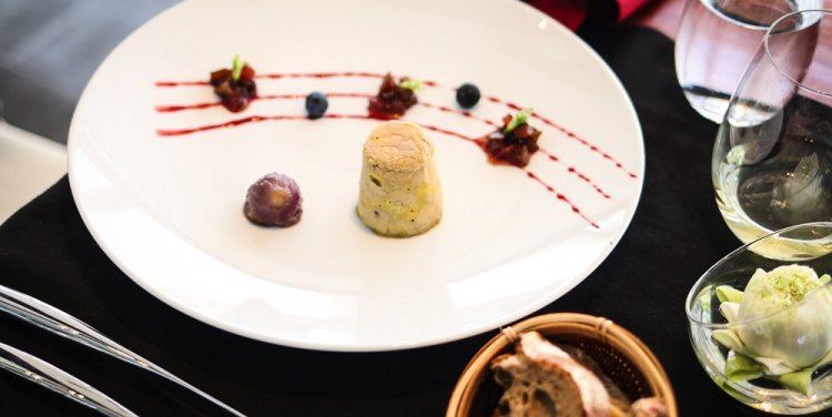 Foie gras with strawberry wine at La Pergola, Phnom Penh