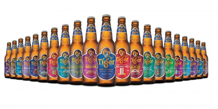 Tiger Beer district bottles