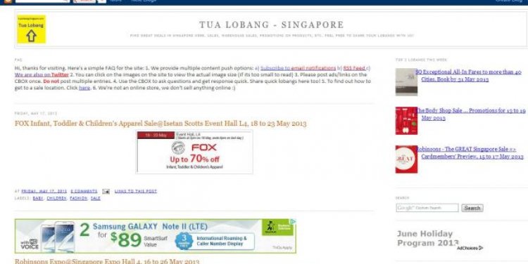 Shopping site Tua Lobang