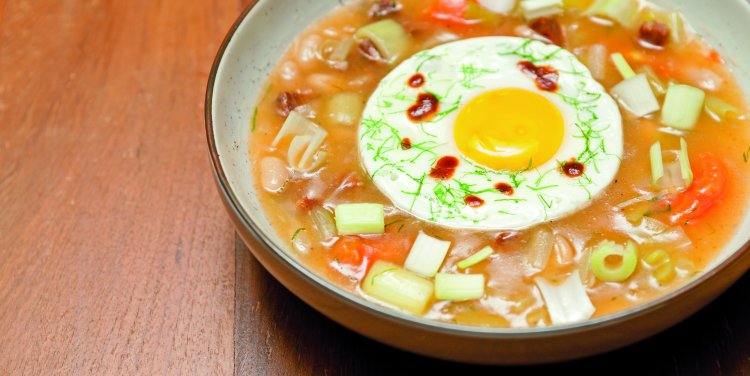 Whitebean Iberico Chorizo leek stew, Halia Raffles Hotel