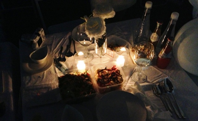 Table setting at Diner En Blanc