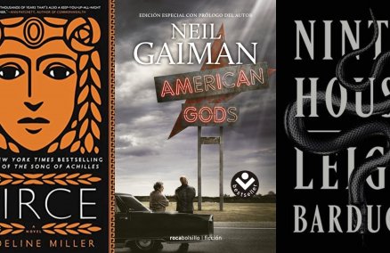 L-R: Circe by Madeline Miller; American Gods by Neil Gaiman; Ninth House by Leigh Bardugo