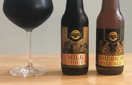 Civilization Brewing Co.'s bottled Milk Stout and American Pale Ale