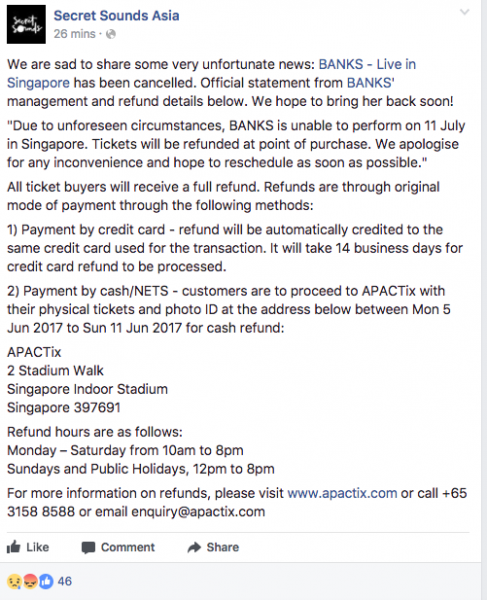 , Looks like Banks won’t be returning to Singapore after all