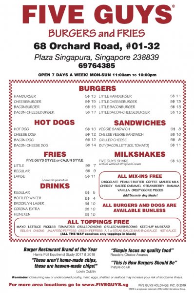 , American burger chain Five Guys unveils second outlet in Singapore at Serangoon Nex