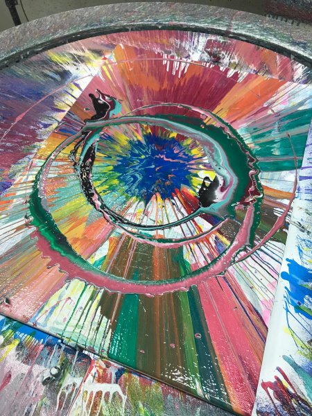 , Art jam with pendulums and trapezes at the newly opened Spin Paint House