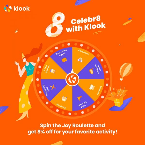 , Find joy with Klook’s 8th birthday promotions