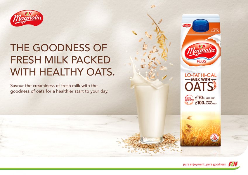 , The MAGNOLIA PLUS Lo-Fat Hi-Cal Milk with Oats is now back