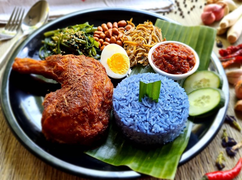 the coco rice - fried chicken wing, aromatic rice, spicy sweet sambal