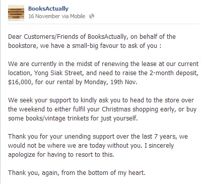 , Singapore indie bookstore BooksActually launches online shop