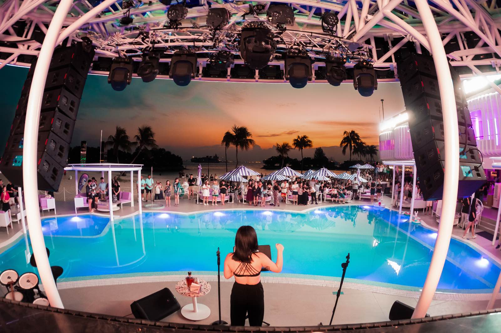 , Tipsy Unicorn Beach Club in Sentosa is a vibrant tropical playground with gorgeous views