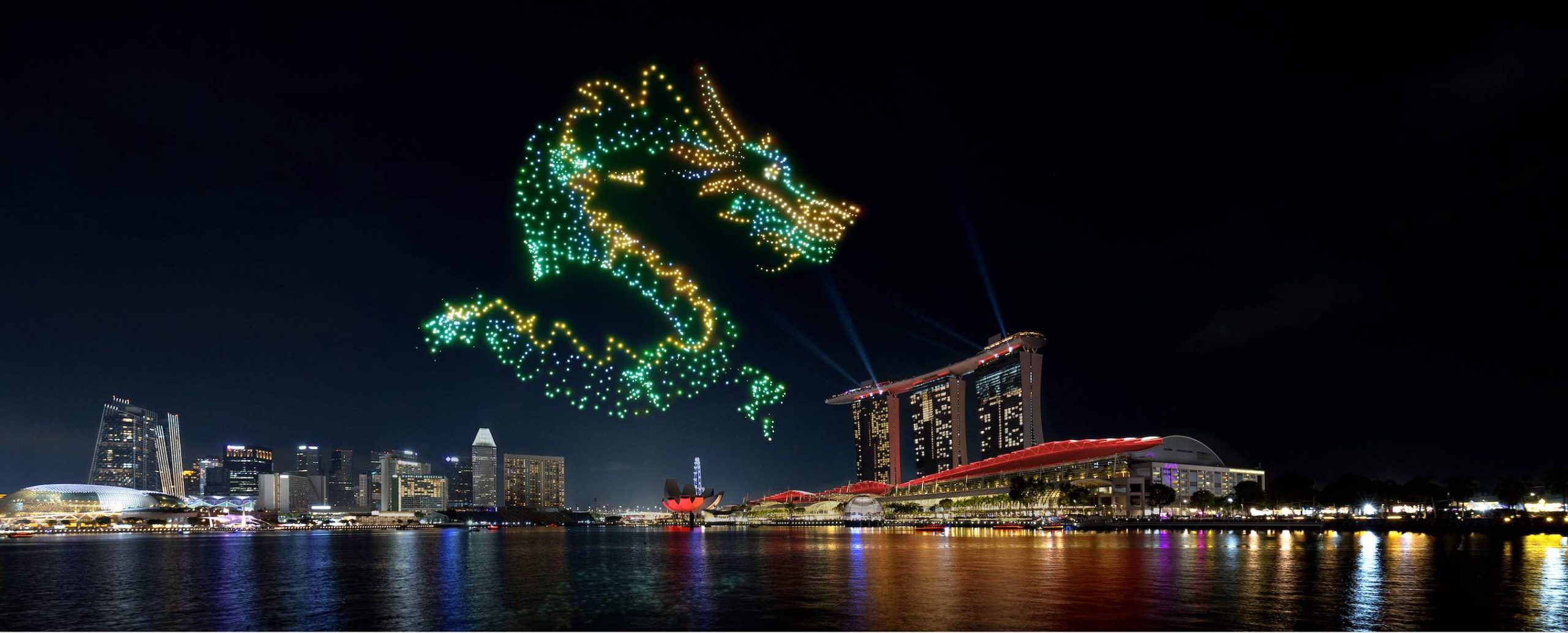 , See the spectacular ‘The Legend of the Dragon Gate’ show with 1,500 drones at Marina Bay