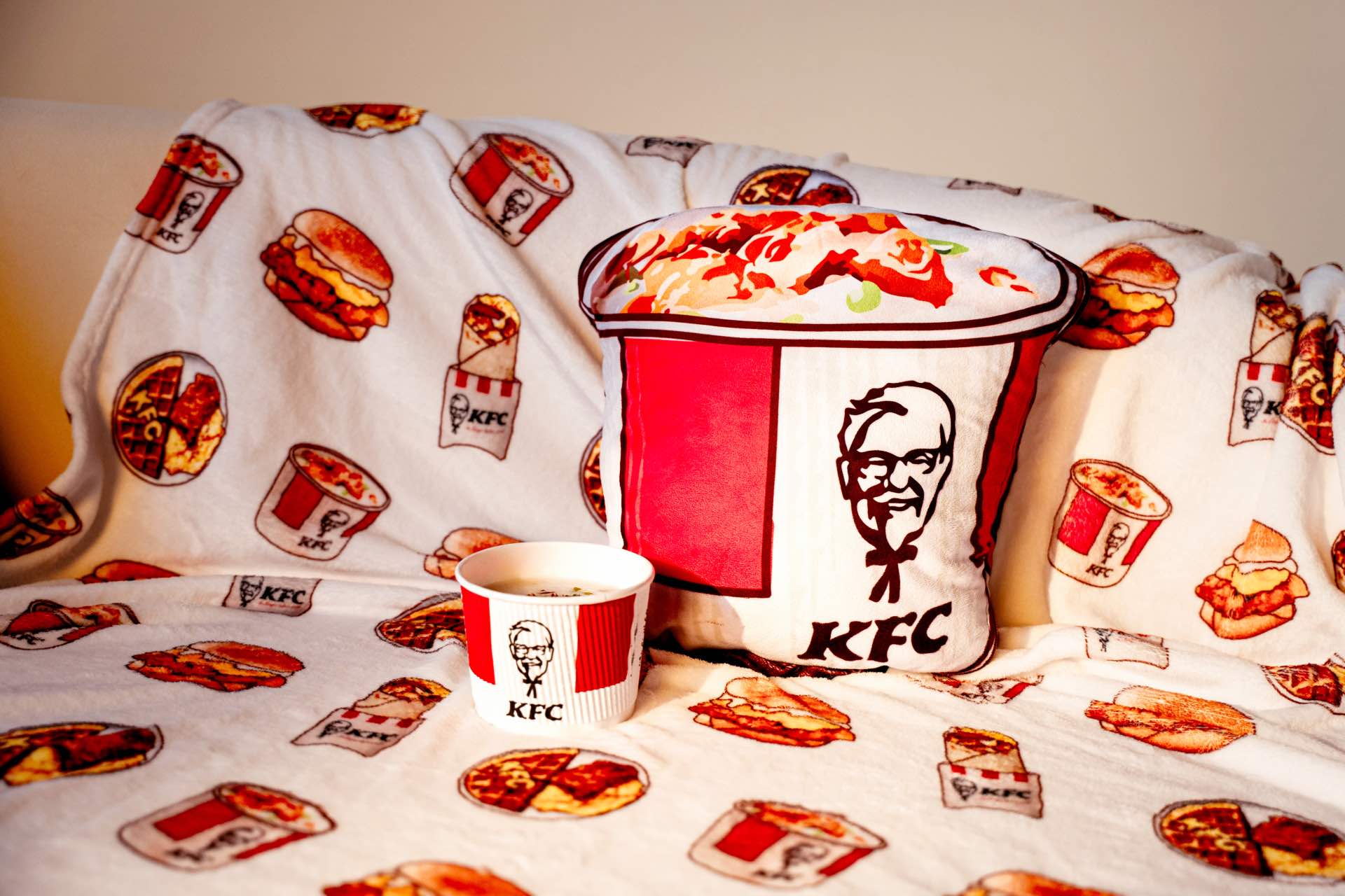 , Breakfast in bed: How to snag the limited-edition KFC Porridge Blanket with burger, waffle and Twister motifs