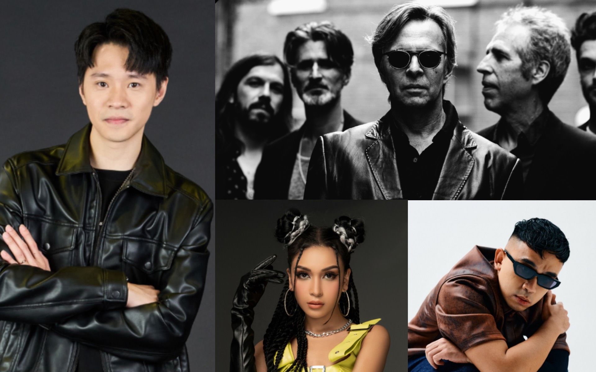 Line-up at Groovedriver Festival includes (clockwise from left) Jeff Ng, Johnny Hates Jazz, Alyph and Farah Farz