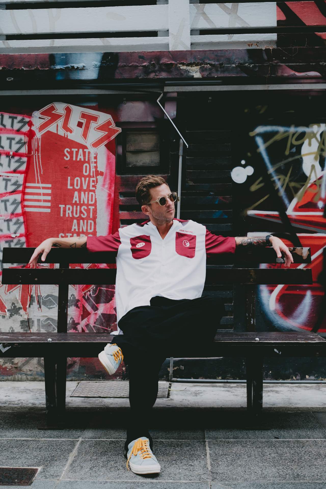 OneRepublic frontman Ryan Tedder at the Armenian Street Mural Wall