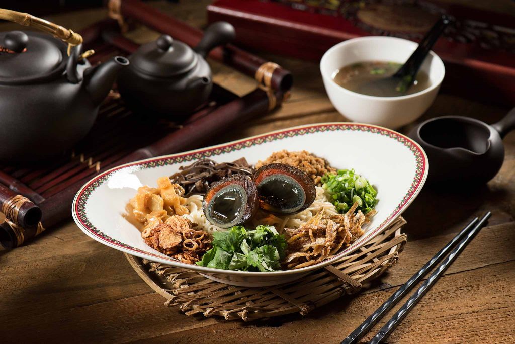 Hakka Sauce Pan Mee with Century Egg